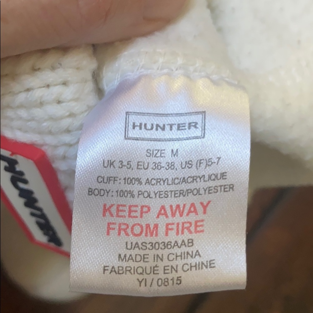 Hunter Boot Socks In Cream Color Size M - image 4